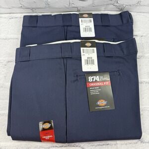 Dickies 874 Work‎ Pants Lot Of 2 Men's 40x30 Navy Original Fit Wrinkle Resistant